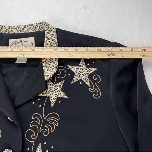 Scully Marsha Wright Vintage Jacket Women XL Crop Black Animal Print & Stars - Picture 4 of 13